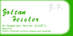 zoltan heisler business card